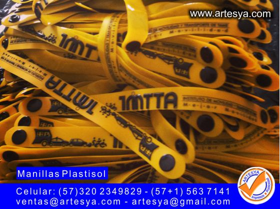 Manillas en plastisol en alto relieve