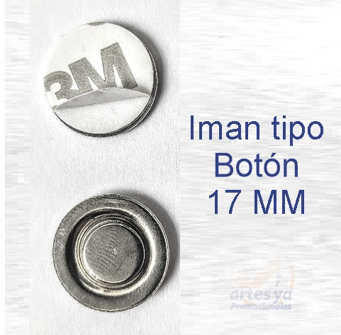 Imán redondo 17mm con adhesivo