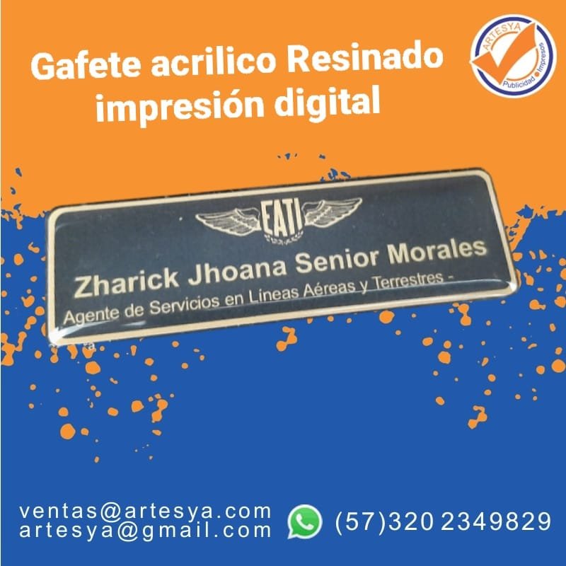 Gafete acrilico fullcolor