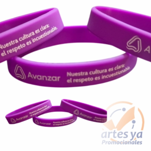 pulsera silicona impresa 1 tinta