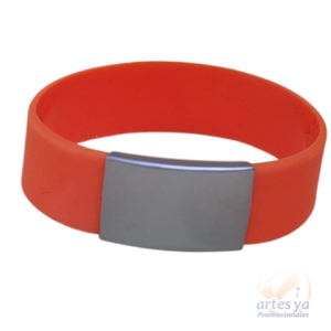 pulsera silicona con placa