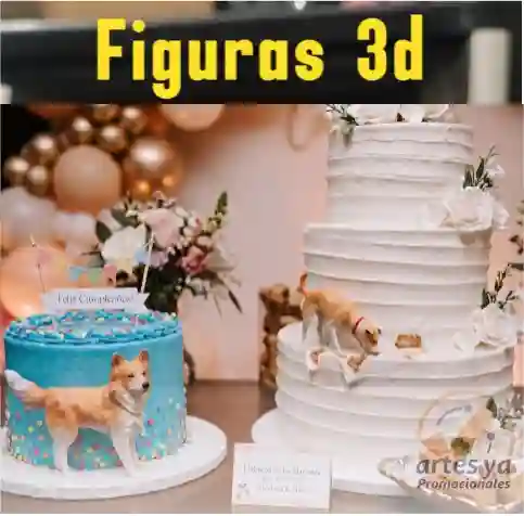 Figura 3D de mascota personalizada, ideal como adorno o topper para pasteles y tortas